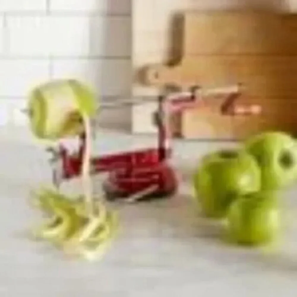WILLIAMS SONOMA apple peeler corer red enameled cast iron